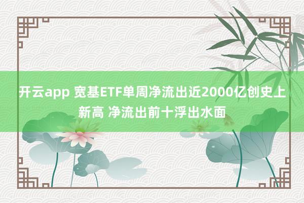 开云app 宽基ETF单周净流出近2000亿创史上新高 净流出前十浮出水面