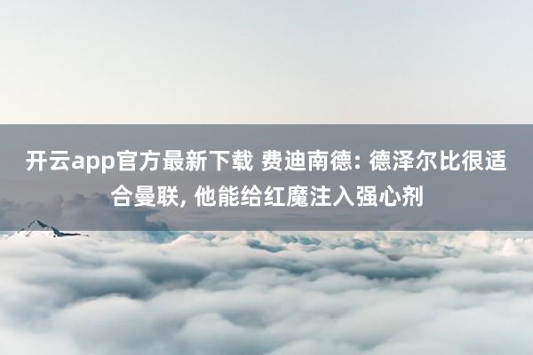 开云app官方最新下载 费迪南德: 德泽尔比很适合曼联, 他能给红魔注入强心剂