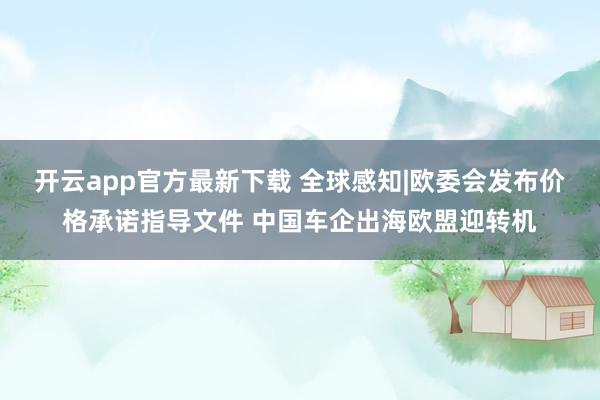 开云app官方最新下载 全球感知|欧委会发布价格承诺指导文件 中国车企出海欧盟迎转机
