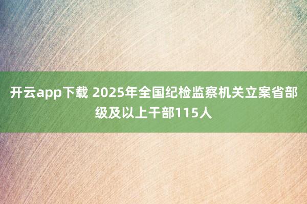 开云app下载 2025年全国纪检监察机关立案省部级及以上干部115人