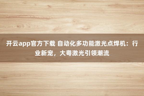 开云app官方下载 自动化多功能激光点焊机:行业新宠,大粤激光引领潮流