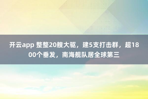 开云app 整整20艘大驱，建5支打击群，超1800个垂发，南海舰队居全球第三