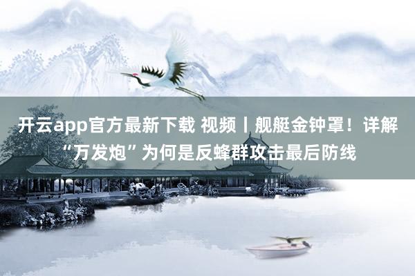 开云app官方最新下载 视频丨舰艇金钟罩！详解“万发炮”为何是反蜂群攻击最后防线