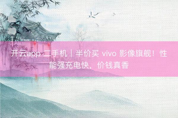开云app 二手机|半价买 vivo 影像旗舰!性能强充电快,价钱真香